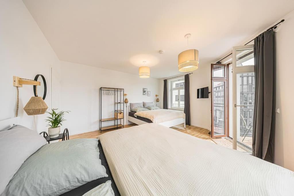 Stylisches Zentrales City-Apartment Mit 2 Balkonen Лейпциг Экстерьер фото